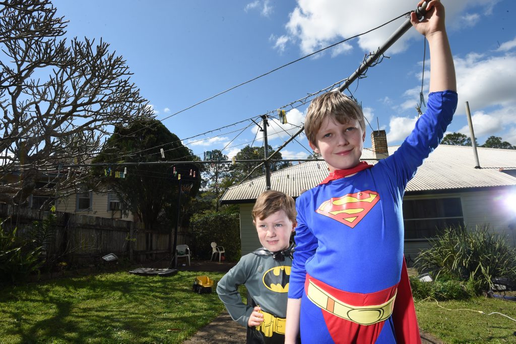 Riley, 9, and Ethan, 5, Greaves, of Lismore, will join the rest of Australia by dressing up as a super hero as part of National Superhero Week to raise funds to fight Muscular Dystrophy. Riley, 9, and Ethan, 5, Greaves, of Lismore, will join the rest of Australia by dressing up as a super hero as part of National Superhero Week to raise funds to fight Muscular Dystrophy.