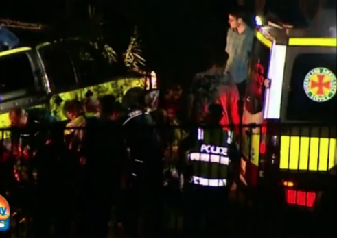 An elderly woman spent hours trapped in her car after it rolled down an embankment on Thursday. Photo: Channel Nine
An elderly woman spent hours trapped in her car after it rolled down an embankment on Thursday. Photo: Channel Nine
