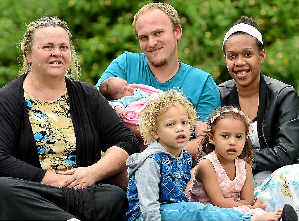 HOME DELIVERY: Grandma Melanie, Sammy, Moshe, 4, Shekinah, 3, and mum Ether Jones celebrate a special Father’s Day with baby Haddasha. HOME DELIVERY: Grandma Melanie, Sammy, Moshe, 4, Shekinah, 3, and mum Ether Jones celebrate a special Father’s Day with baby Haddasha.