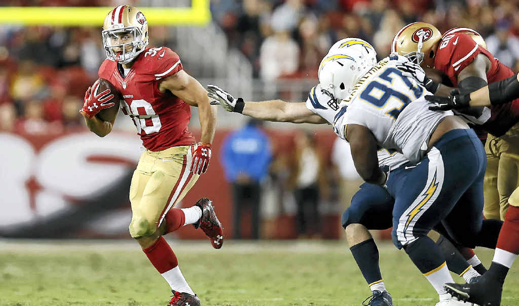 ON THE RUN: Jarryd Hayne shows his stuff for the San Francisco 49ers against the San Diego Chargers last week. ON THE RUN: Jarryd Hayne shows his stuff for the San Francisco 49ers against the San Diego Chargers last week.