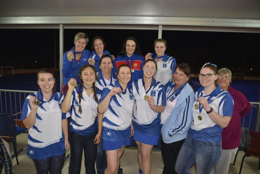 Saints (front, from left) Bree Shields, Nat Webb, Megan Neal, Sharon Williams, Jess Wallace, Kerri Fitch, Ngaire Hegarty, manager Mark King, (back) Toni Cox, Rachael Inmon, Hayley Cosh, Sian Hegarty. Jess Songergeld also played in the win. Saints (front, from left) Bree Shields, Nat Webb, Megan Neal, Sharon Williams, Jess Wallace, Kerri Fitch, Ngaire Hegarty, manager Mark King, (back) Toni Cox, Rachael Inmon, Hayley Cosh, Sian Hegarty. Jess Songergeld also played in the win.