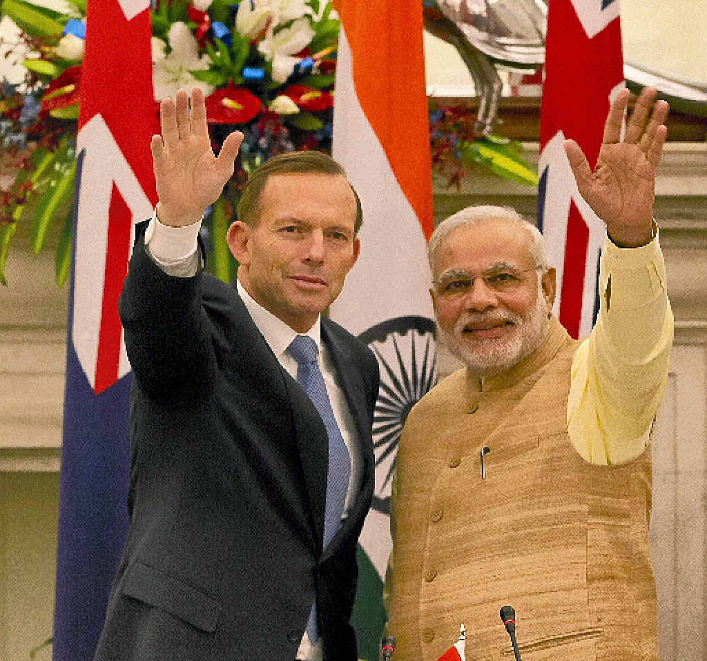 ONE YEAR AGO: Prime Minister Tony Abbott and India’s Narendra Modi agree on a deal to sell uranium to India for power generation. ONE YEAR AGO: Prime Minister Tony Abbott and India’s Narendra Modi agree on a deal to sell uranium to India for power generation.
