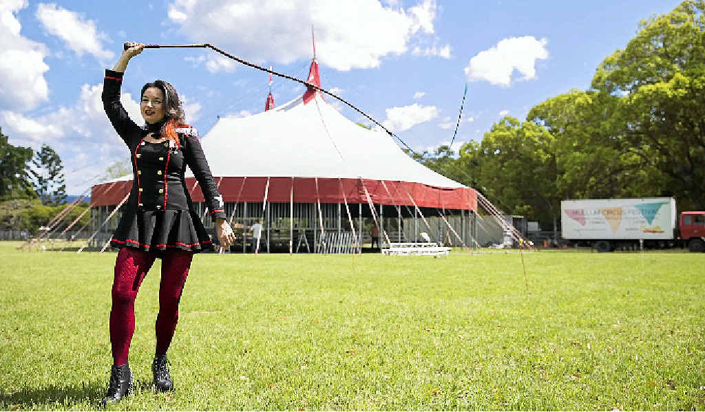 GET CRACKING: Simi Genziuk cracks the whip in the lead up to the Mullum Circus Festival. GET CRACKING: Simi Genziuk cracks the whip in the lead up to the Mullum Circus Festival.