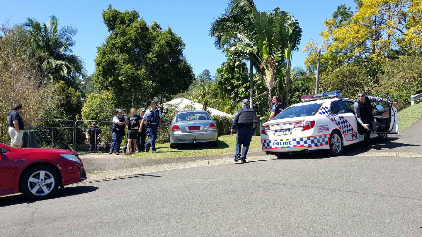 Police take a man into custody at Boyce St, Nambour Police take a man into custody at Boyce St, Nambour