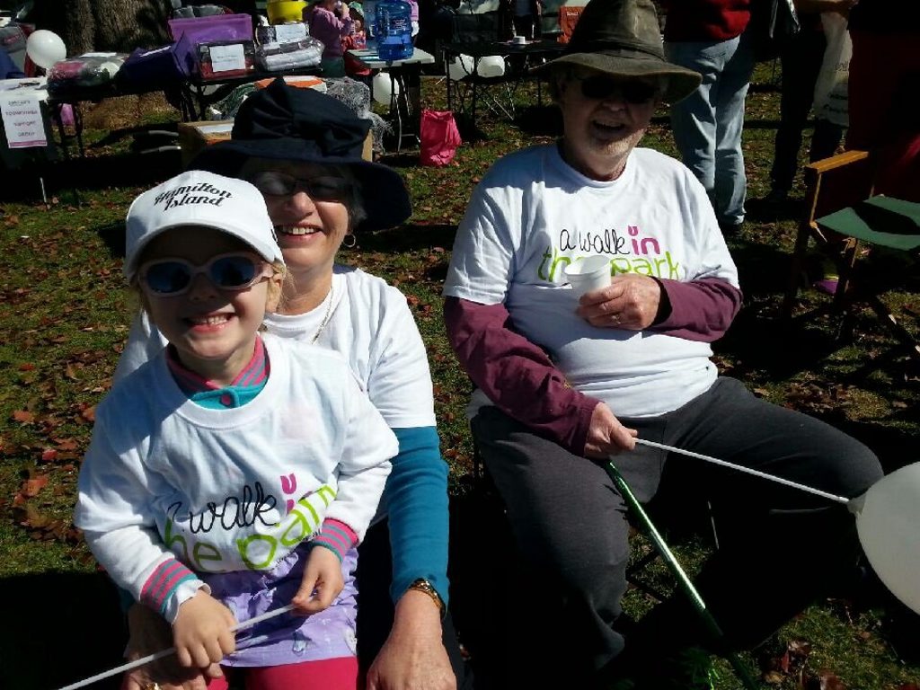 Isobel joins her grandparents, Patricia and Brian Stevens, for the day. 