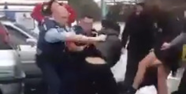 olice had to intervene to break up the fight. Photo / Facebook olice had to intervene to break up the fight. Photo / Facebook