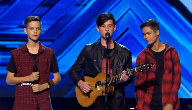 The trio In Stereo performs on The X Factor. The trio In Stereo performs on The X Factor.