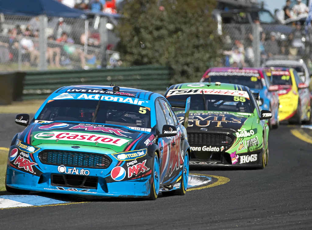 ON TRACK: Mark Winterbottom on his way to winning the Sandown 500. ON TRACK: Mark Winterbottom on his way to winning the Sandown 500.