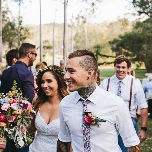 FIRST LOVE: Monique Hagan and Jordan Hoiberg wed in front of friends and family at the Tondoon Botanic Gardens. FIRST LOVE: Monique Hagan and Jordan Hoiberg wed in front of friends and family at the Tondoon Botanic Gardens.