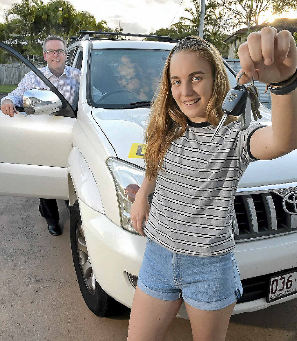 MY TURN: Brendan Bathersby gets ready to take his daughter Eloise for a drive in the family car. MY TURN: Brendan Bathersby gets ready to take his daughter Eloise for a drive in the family car.