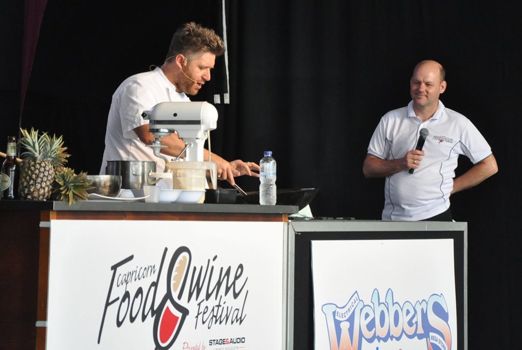 Celebrity Chef Massimo Mele was a huge hit at the Food & Wine Festival Photo Trish Bowman / Capricorn Coast Mirror Celebrity Chef Massimo Mele was a huge hit at the Food & Wine Festival Photo Trish Bowman / Capricorn Coast Mirror