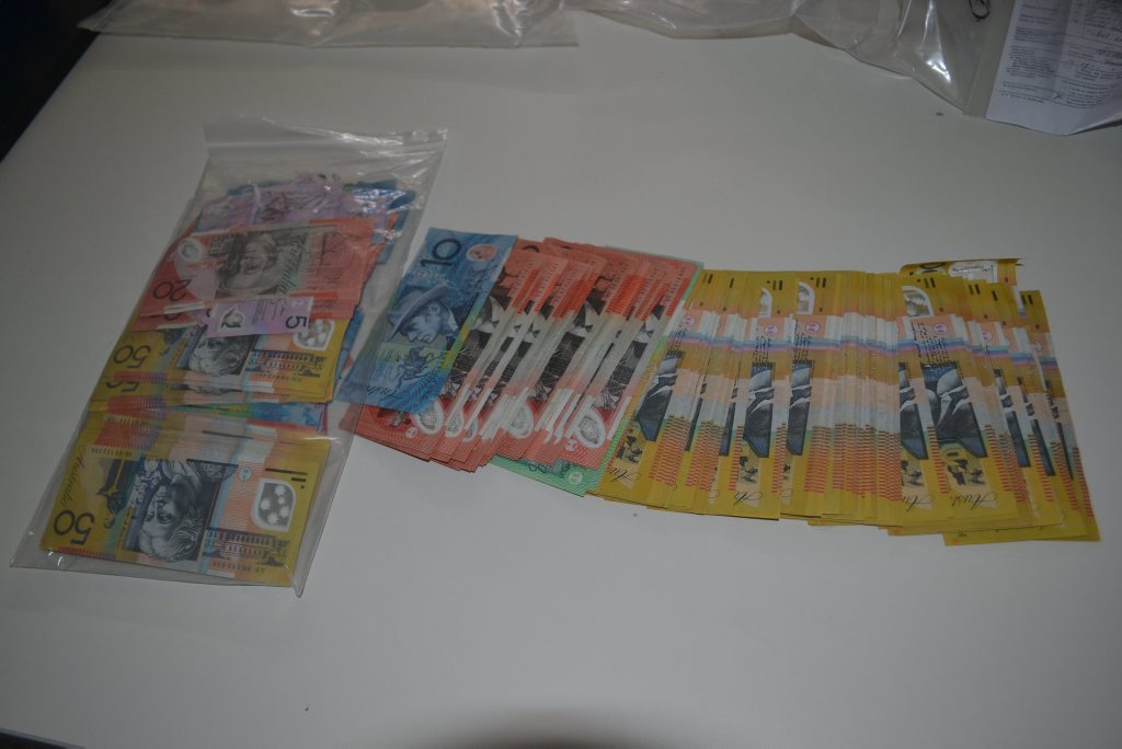 CASH SEIZED: A sample of the cash seized from an Atkins St address in Chinchilla on Wednesday, along with 90 points of ice and 58 grams of cannabis. CASH SEIZED: A sample of the cash seized from an Atkins St address in Chinchilla on Wednesday, along with 90 points of ice and 58 grams of cannabis.