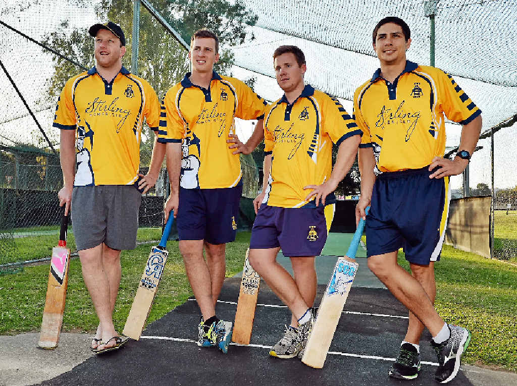 NEW JERSEYS: Stirling Homes Gympie Gold XI players Dean Chandler, Kaden Dickfos, Lewis Waugh and Anthony Reid. NEW JERSEYS: Stirling Homes Gympie Gold XI players Dean Chandler, Kaden Dickfos, Lewis Waugh and Anthony Reid.