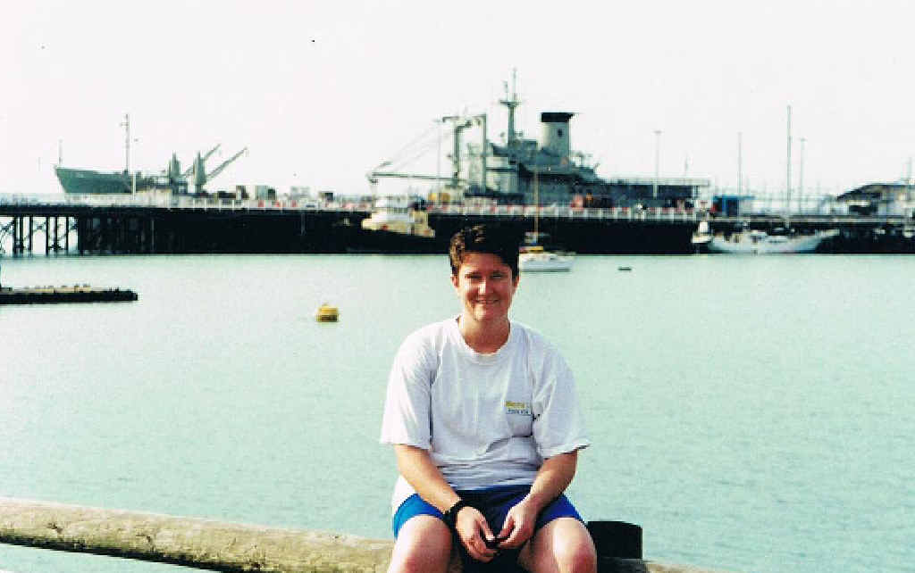 PROUD SERVICE: Kathleen Heath in front of the HMAS Tobruk in Darwin around 2002. PROUD SERVICE: Kathleen Heath in front of the HMAS Tobruk in Darwin around 2002.