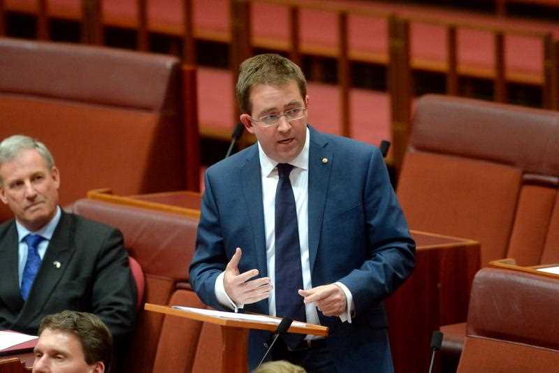 Liberal Party Senator James McGrath delivers his maiden speech to the Senate at Parliament House Canberra, Wednesday, July 16, 2014. Liberal Party Senator James McGrath delivers his maiden speech to the Senate at Parliament House Canberra, Wednesday, July 16, 2014.