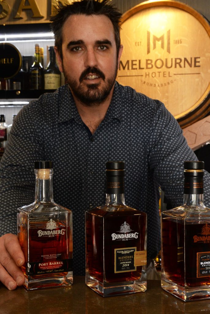 BUNDY RUM: Melbourne Hotel venue manager Stephen Evans in the Bundy Bar. Photo: Mike Knott / NewsMail BUNDY RUM: Melbourne Hotel venue manager Stephen Evans in the Bundy Bar. Photo: Mike Knott / NewsMail