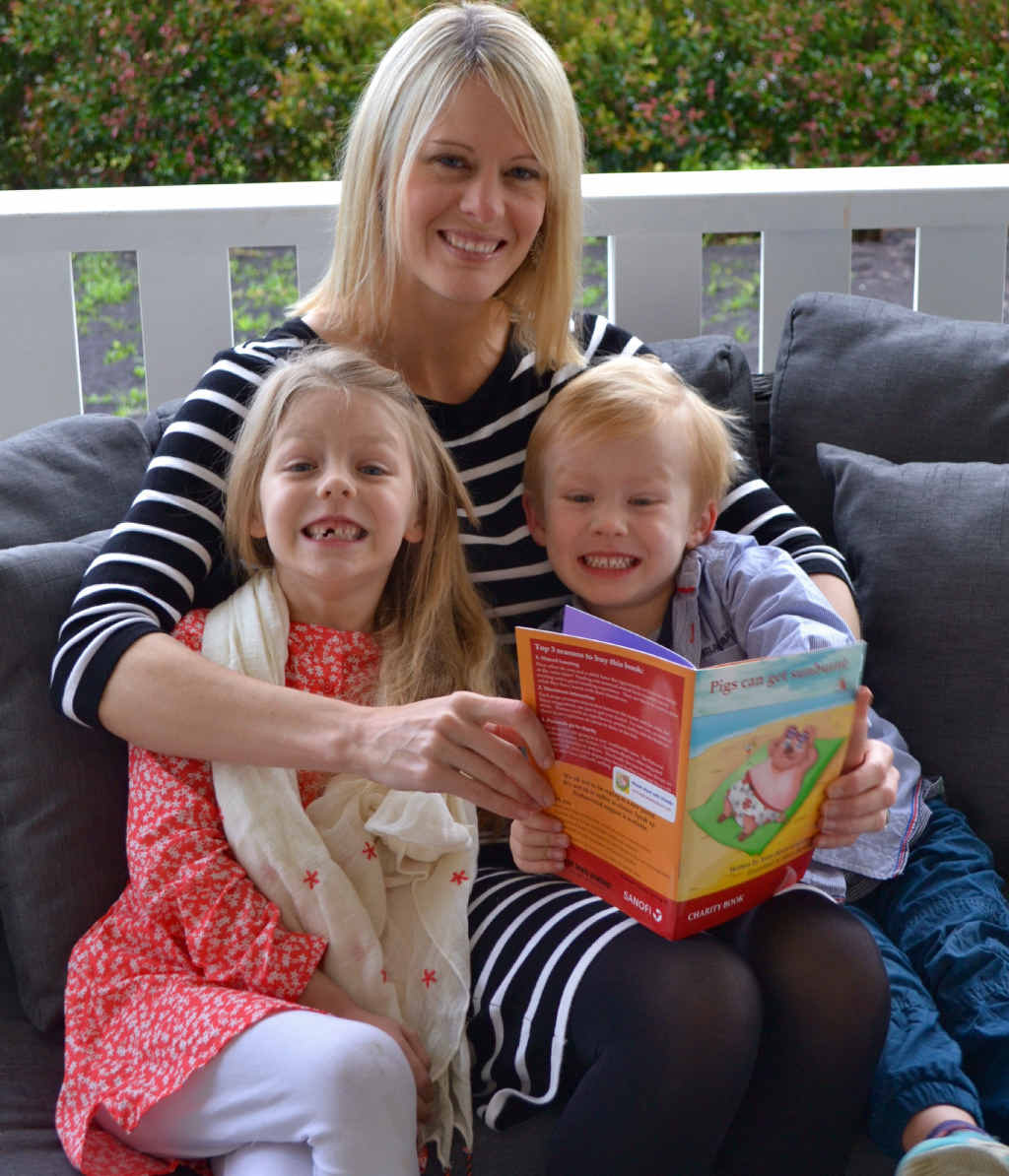 LAUNCH: Author Anne-Marie Grundling reads the fun facts seen in her first book, Pigs Can Get Sunburnt, to her children, Eden and Jedd. LAUNCH: Author Anne-Marie Grundling reads the fun facts seen in her first book, Pigs Can Get Sunburnt, to her children, Eden and Jedd.