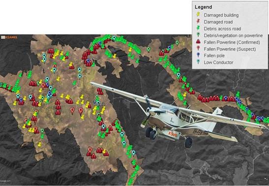 Aerial mapping of the damage caused by the Cyclone to Ergon ‘s network in the Byfield area north of Yeppoon. Aerial mapping of the damage caused by the Cyclone to Ergon ‘s network in the Byfield area north of Yeppoon.