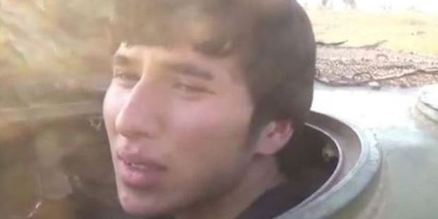 Jafar al-Tayyar weeped before his final attack. Photo / YouTube Jafar al-Tayyar weeped before his final attack. Photo / YouTube