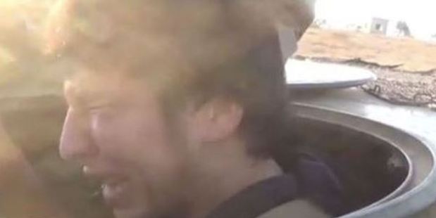 In the footage Jafar al-Tayyar is seen sobbing. Photo / YouTube In the footage Jafar al-Tayyar is seen sobbing. Photo / YouTube