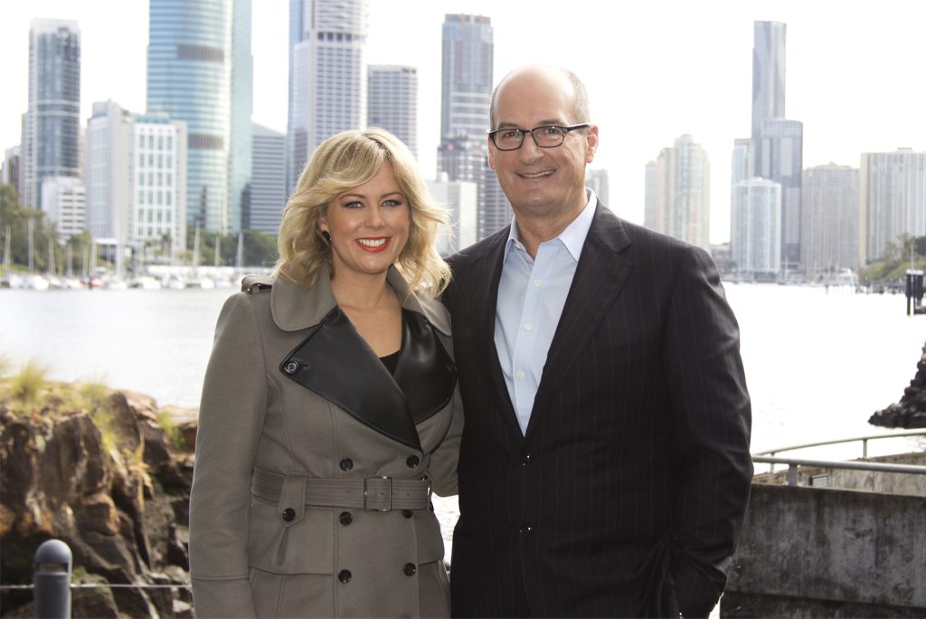 Sunrise presenters Samantha Armytage and David Koch pictured in Brisbane. Sunrise presenters Samantha Armytage and David Koch pictured in Brisbane.