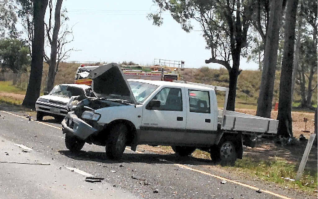SUCH A TRAGEDY: The Ute involved in the fatal crash on the Bruce Hwy at Glenorchy, about 10km south of Maryborough. SUCH A TRAGEDY: The Ute involved in the fatal crash on the Bruce Hwy at Glenorchy, about 10km south of Maryborough.