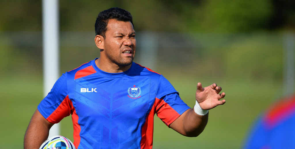 IN THE HUNT: Samoa’s Ofisa Treviranus takes part in a training session. IN THE HUNT: Samoa’s Ofisa Treviranus takes part in a training session.