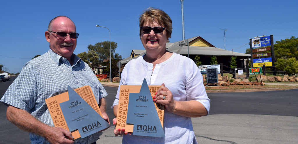 WINNERS: Bruce and Wendy McFarlane took out the Best Bush Pub award at the Queensland Hotel Association Awards. WINNERS: Bruce and Wendy McFarlane took out the Best Bush Pub award at the Queensland Hotel Association Awards.