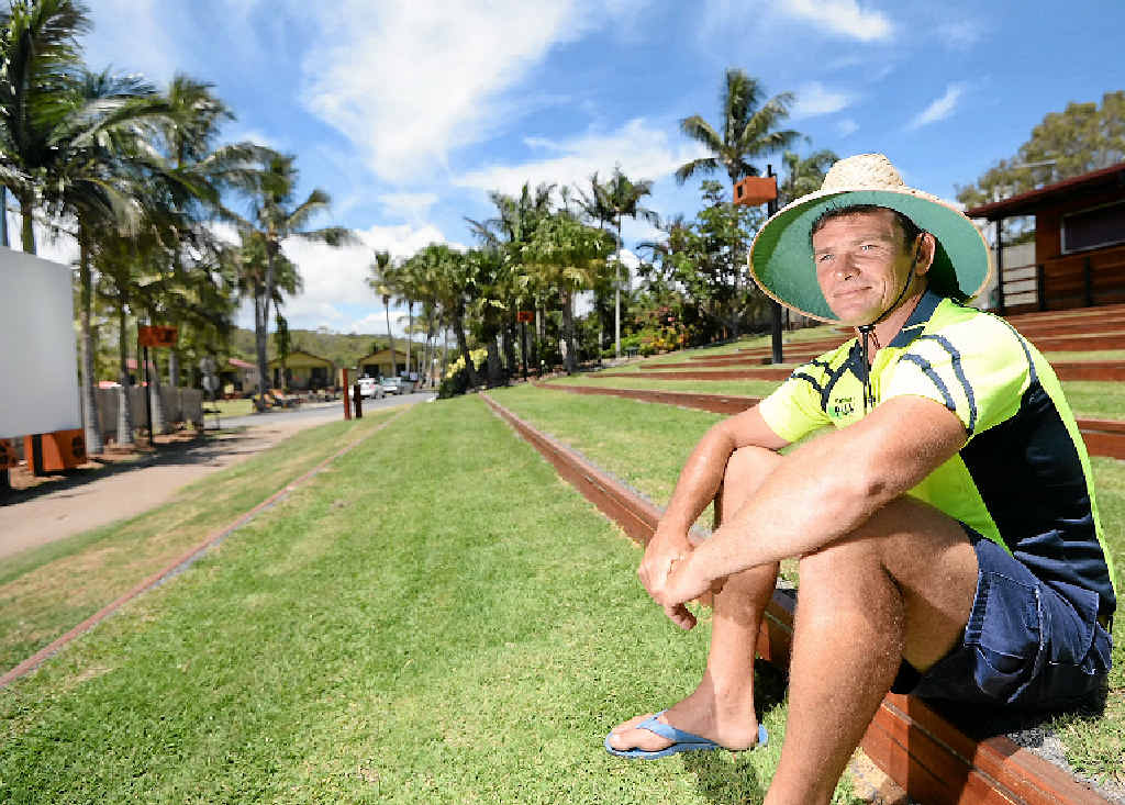 YOUNG ACHIEVER: Big4 Capricorn Palms Holiday Village owner and manager Josh Dillon sitting in the resort’s outdoor cinema. YOUNG ACHIEVER: Big4 Capricorn Palms Holiday Village owner and manager Josh Dillon sitting in the resort’s outdoor cinema.
