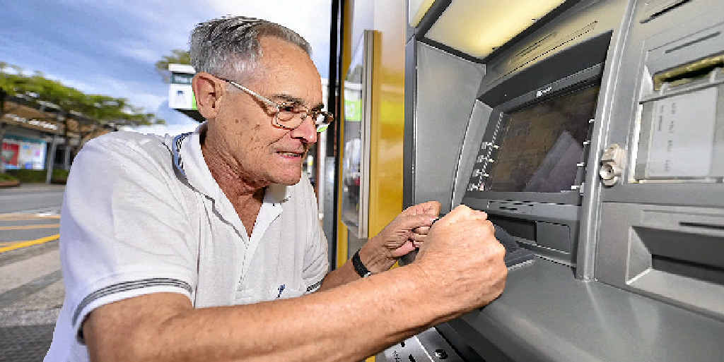 DON’T BANK ON MY BUSINESS: Graham Kruck can’t believe that the Commonwealth bank is going “tellerless”. DON’T BANK ON MY BUSINESS: Graham Kruck can’t believe that the Commonwealth bank is going “tellerless”.