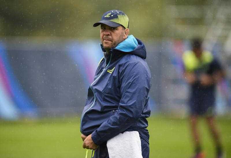 Australia's head coach Michael Cheika attends a training session at the University of Bath on September 16, 2015, in Bath prior to the start of the Rugby World Cup 2015. Australia's head coach Michael Cheika attends a training session at the University of Bath on September 16, 2015, in Bath prior to the start of the Rugby World Cup 2015.