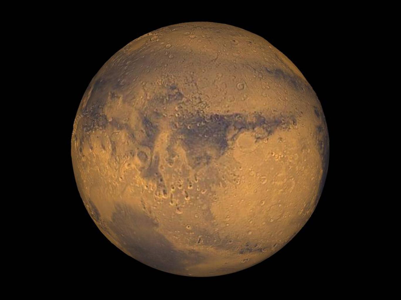 Mars true-color globe showing Terra Meridiani
Mars true-color globe showing Terra Meridiani