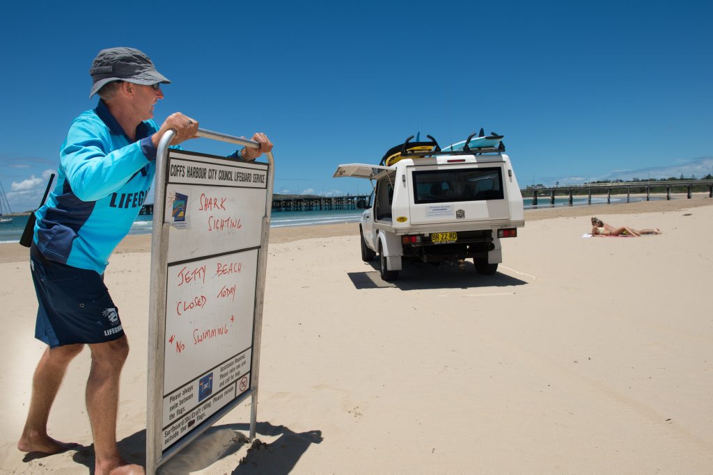 Lifeguards have closed Jetty Beach in Coffs Harbour after a shark sighting this afternoon. Lifeguards have closed Jetty Beach in Coffs Harbour after a shark sighting this afternoon.