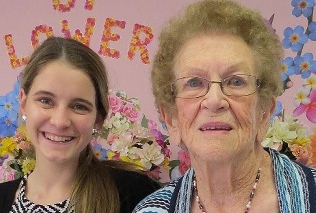 Toowoomba Senior Citizen Day Respite Centre's newest 'senior' Taylor Mahony with Centre guest Jose. 