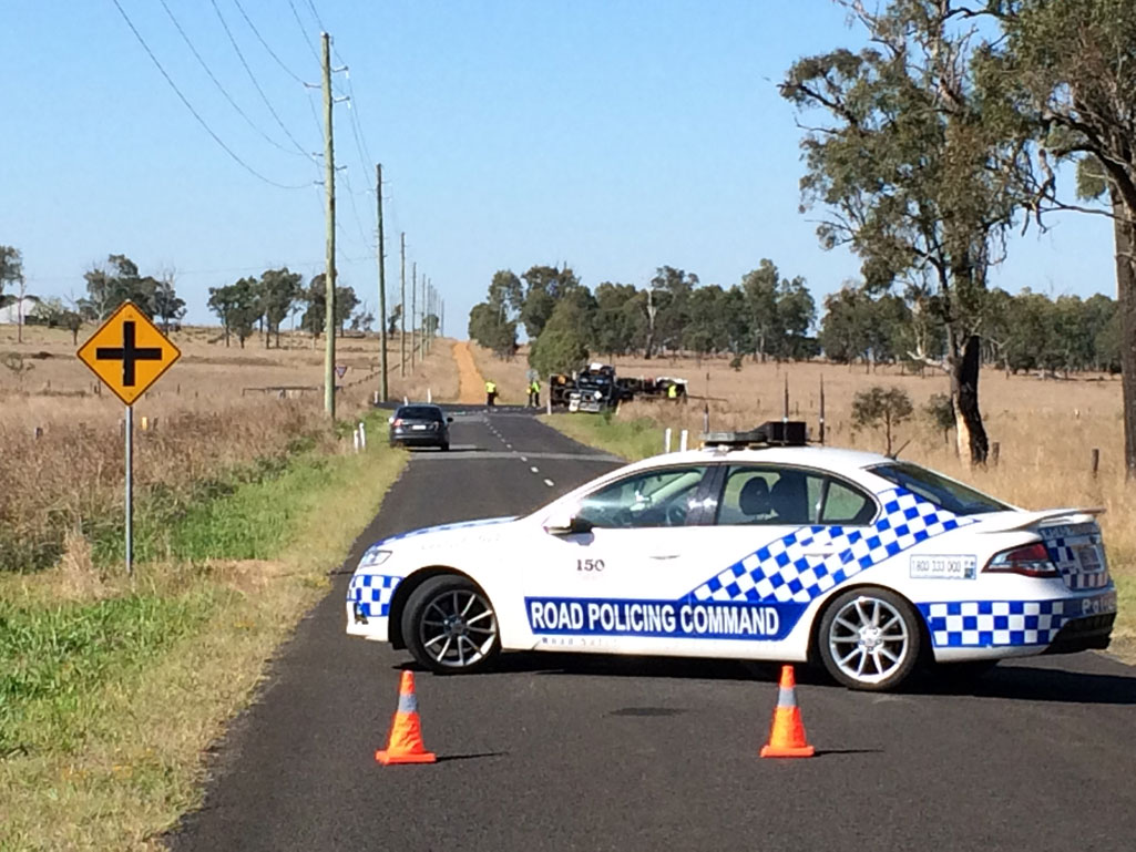 Police at the scene of a fatal traffic crash occurred at Peak Crossing on Thursday morning. Police at the scene of a fatal traffic crash occurred at Peak Crossing on Thursday morning.