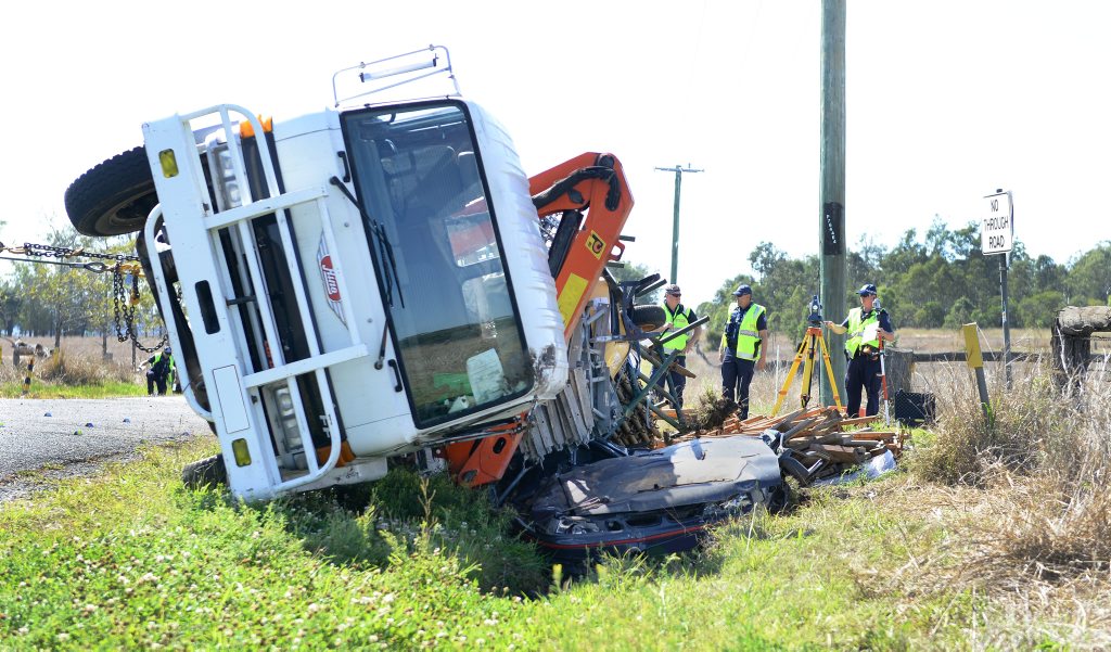 The scene of a fatal traffic crash on the corner of Middle Road and Churchbank Weir Road on Thursday morning. Photo: Rob Williams / The Queensland Times The scene of a fatal traffic crash on the corner of Middle Road and Churchbank Weir Road on Thursday morning. Photo: Rob Williams / The Queensland Times