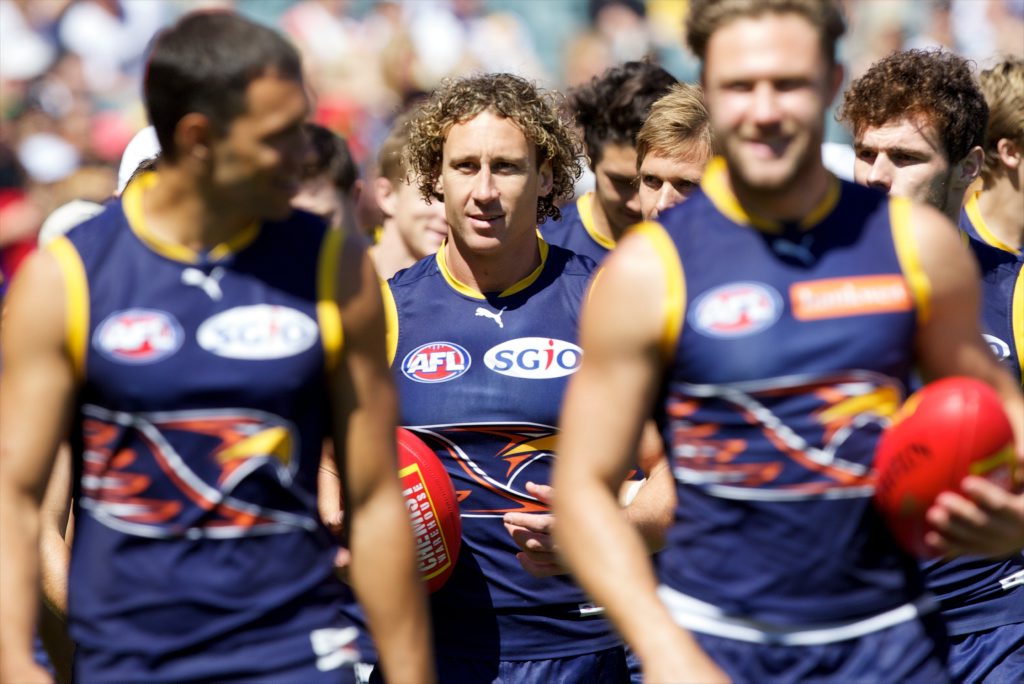 Matt Priddis (centre) of the West Coast Eagles during a training session at Domain Stadium in Perth, Monday, Sept. 28, 2015. The West Coast Eagles play the Hawthorn Hawks in the AFL Grand Final on Saturday. (AAP Image/Richard Wainwright) NO ARCHIVING Matt Priddis (centre) of the West Coast Eagles during a training session at Domain Stadium in Perth, Monday, Sept. 28, 2015. The West Coast Eagles play the Hawthorn Hawks in the AFL Grand Final on Saturday. (AAP Image/Richard Wainwright) NO ARCHIVING