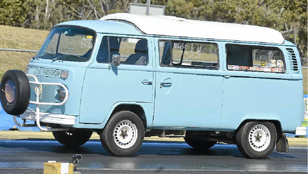 Barry Roberts from the Gold Coast shows his style in a VW at Warwick Dragway.