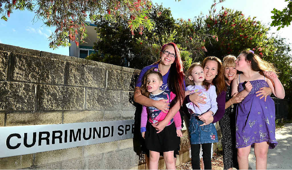 SILENT ANGELS: Patti Knight and Indeanna Mackay, Carissa Patterson and Indiana Binnie, and Beth and Jade Hawes at Currimundi Special School. SILENT ANGELS: Patti Knight and Indeanna Mackay, Carissa Patterson and Indiana Binnie, and Beth and Jade Hawes at Currimundi Special School.