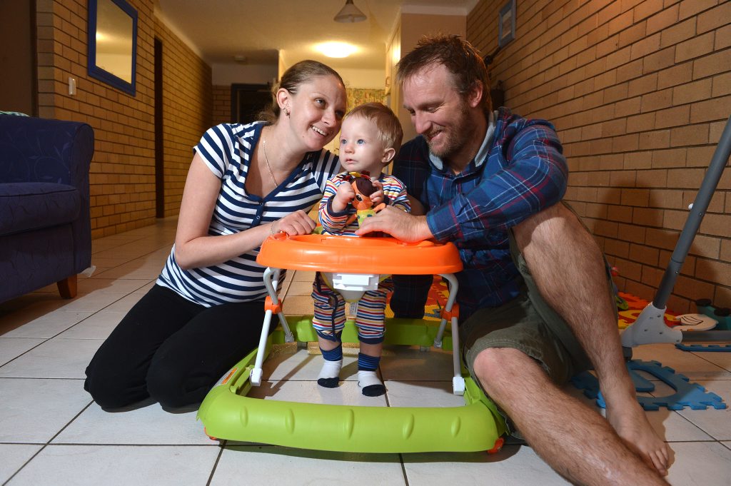 Christina Franklin with her partner Nathan Moon and son Blair, then 10 months. Christina Franklin with her partner Nathan Moon and son Blair, then 10 months.
