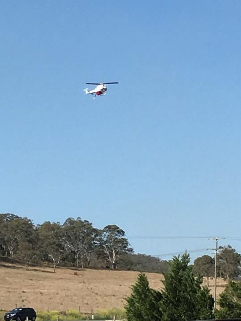 Two helicopters getting water. Photo taken from Old Goombungee Rd. Two helicopters getting water. Photo taken from Old Goombungee Rd.