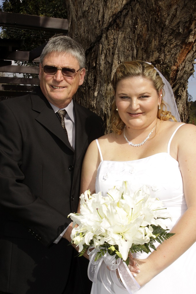 Carlie White with her dad, Peter. Carlie White with her dad, Peter.