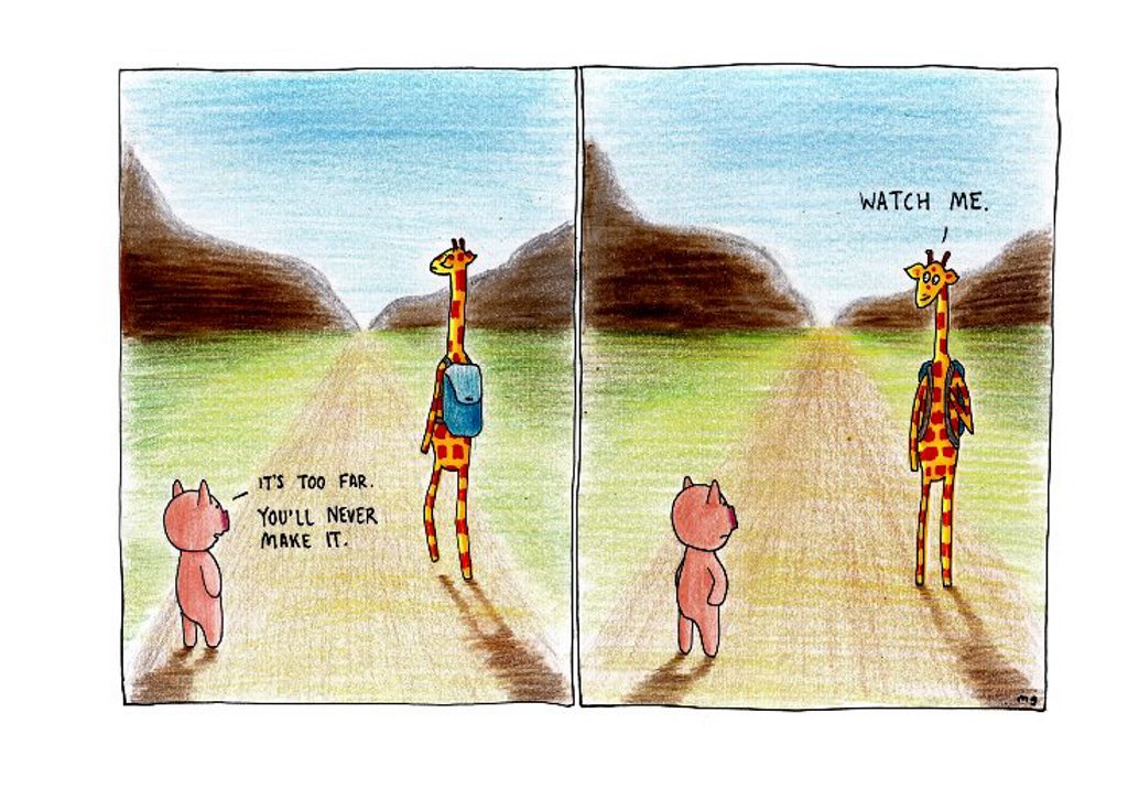 Ipswich illustrator Penny Redshaw's Motivating Giraffe series. Photo: Contributed Ipswich illustrator Penny Redshaw's Motivating Giraffe series. Photo: Contributed