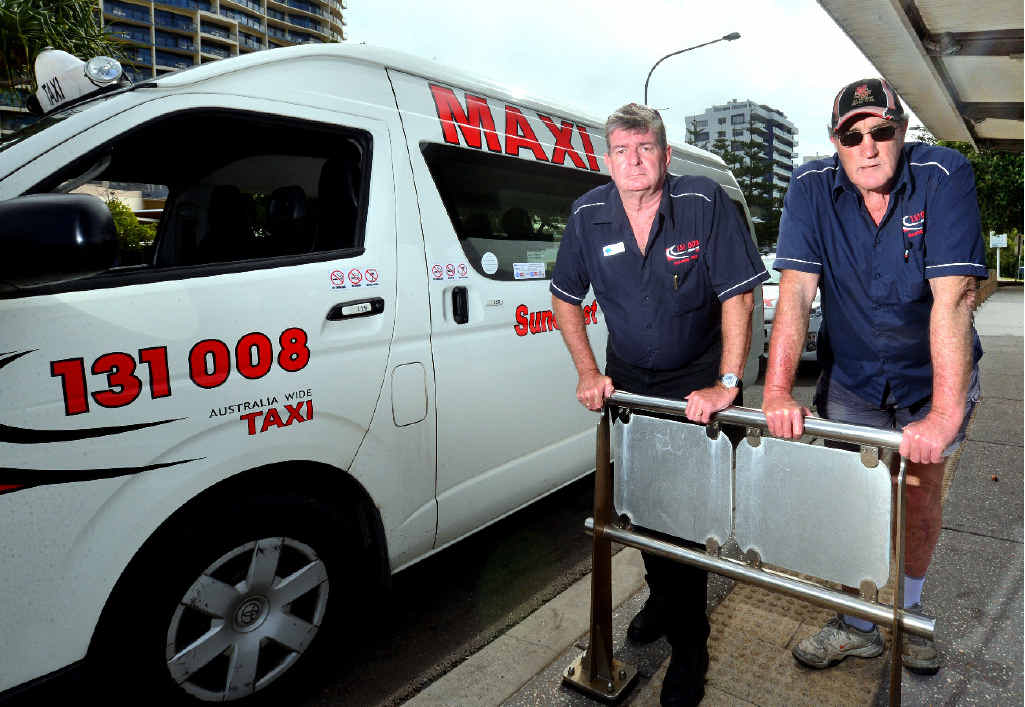 PLEA FOR ANSWERS: Taxi drivers Clark Chappel and Barry Stumbles are not happy about the introduction of Uber. PLEA FOR ANSWERS: Taxi drivers Clark Chappel and Barry Stumbles are not happy about the introduction of Uber.