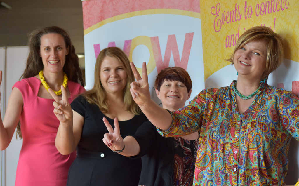 STILL GOING STRONG: Women of Warwick co-founders Corinne Butler, Shannon Aspinall, Julia Keogh and Sue Hamlet celebrate WoW’s second anniversary.