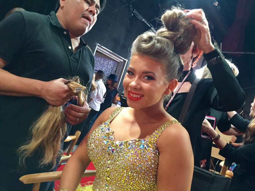 Bindi Irwin in the Dancing With The Stars make-up chair Bindi Irwin in the Dancing With The Stars make-up chair