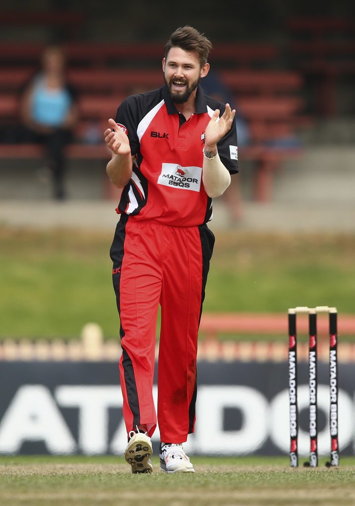 SYDNEY, AUSTRALIA - OCTOBER 11: Kane Richardson of the Redbacks celebrates after taking the wicket of Michael Neser of the Bulls during the Matador BBQs One Day Cup match between South Australia and Queensland at North Sydney Oval on October 11, 2015 in Sydney, Australia. (Photo by Ryan Pierse/Getty Images) SYDNEY, AUSTRALIA - OCTOBER 11: Kane Richardson of the Redbacks celebrates after taking the wicket of Michael Neser of the Bulls during the Matador BBQs One Day Cup match between South Australia and Queensland at North Sydney Oval on October 11, 2015 in Sydney, Australia. (Photo by Ryan Pierse/Getty Images)