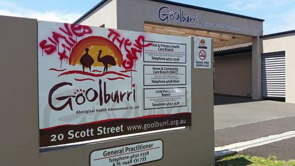 The graffiti has been condemned by Toowoomba residents. The graffiti has been condemned by Toowoomba residents.