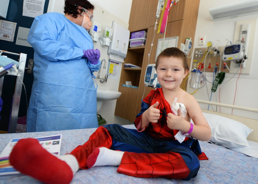 Ben Jessen, 5, completing his last round of Chemotherapy at the Rockhampton Hospital. Ben Jessen, 5, completing his last round of Chemotherapy at the Rockhampton Hospital.
