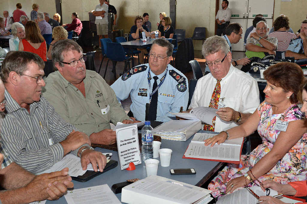 OPEN DISCUSSION: Police Minister Jo-Ann Miller (right) and Commissioner Ian Stewart take questions at the Civic Centre Community Cabinet yesterday. OPEN DISCUSSION: Police Minister Jo-Ann Miller (right) and Commissioner Ian Stewart take questions at the Civic Centre Community Cabinet yesterday.